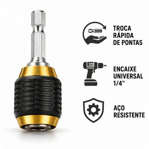 Acoplamento Rápido para Furadeira e Parafusadeira - Troca em 1 Segundo