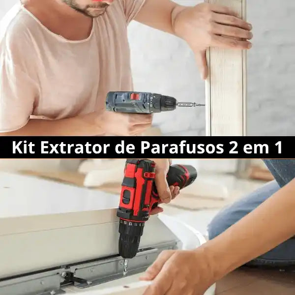 Kit Extrator de Parafuso Quebrado 2 em 1