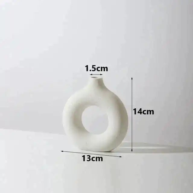 Vaso Nórdico Circular de Cerâmica