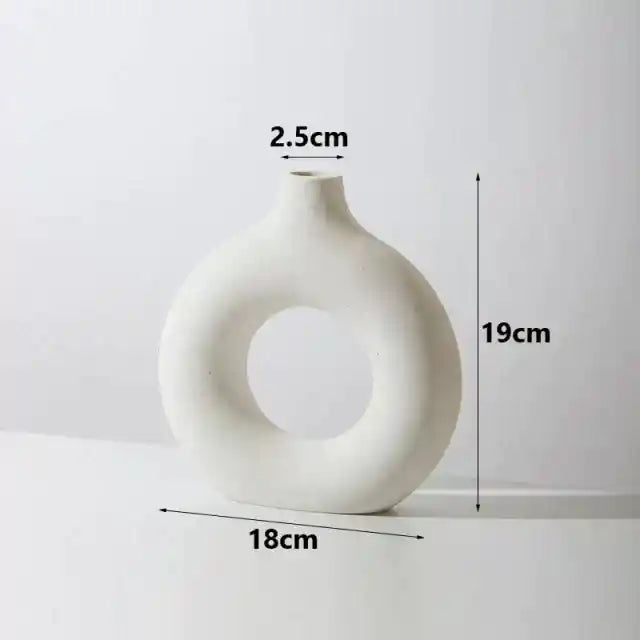 Vaso Nórdico Circular de Cerâmica