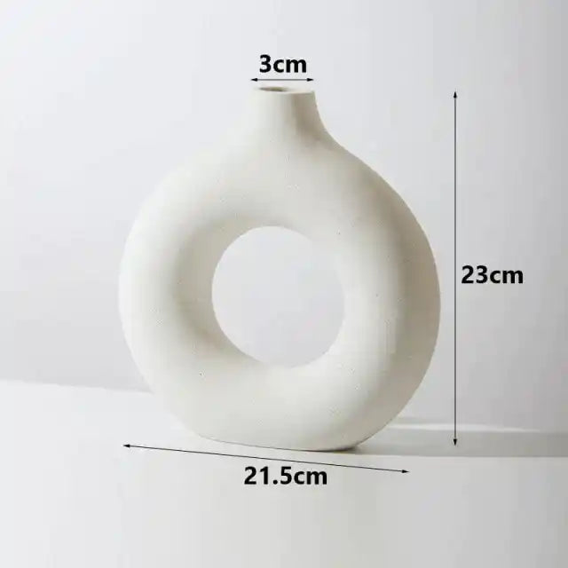 Vaso Nórdico Circular de Cerâmica