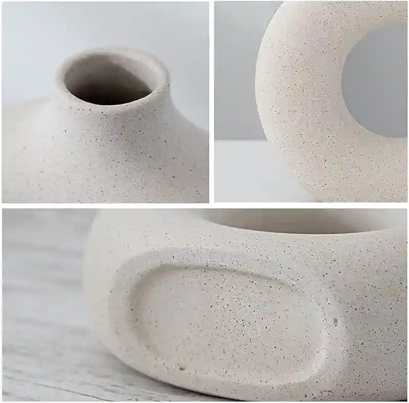 Vaso Nórdico Circular de Cerâmica